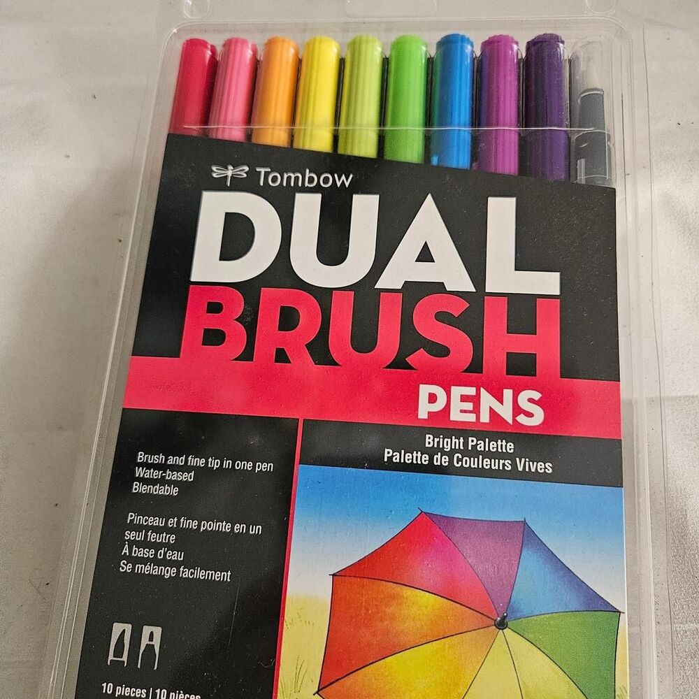 Tombow Dual Brush Pens - Bright Palette (10 pens)